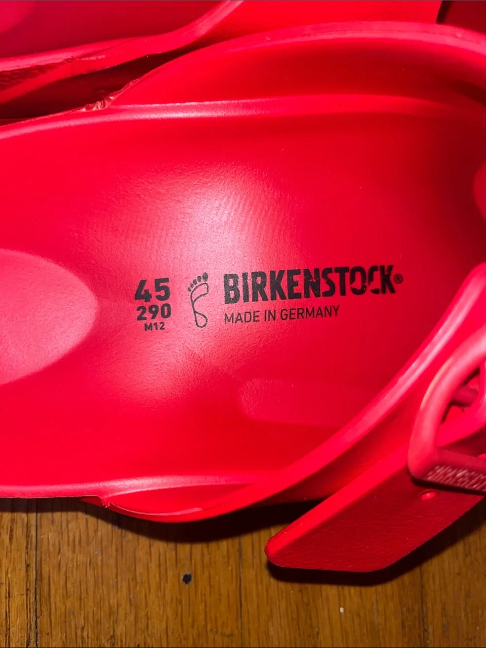NWOT Birkenstock Men’s Red Two-Strap EVA Sandals Size 12